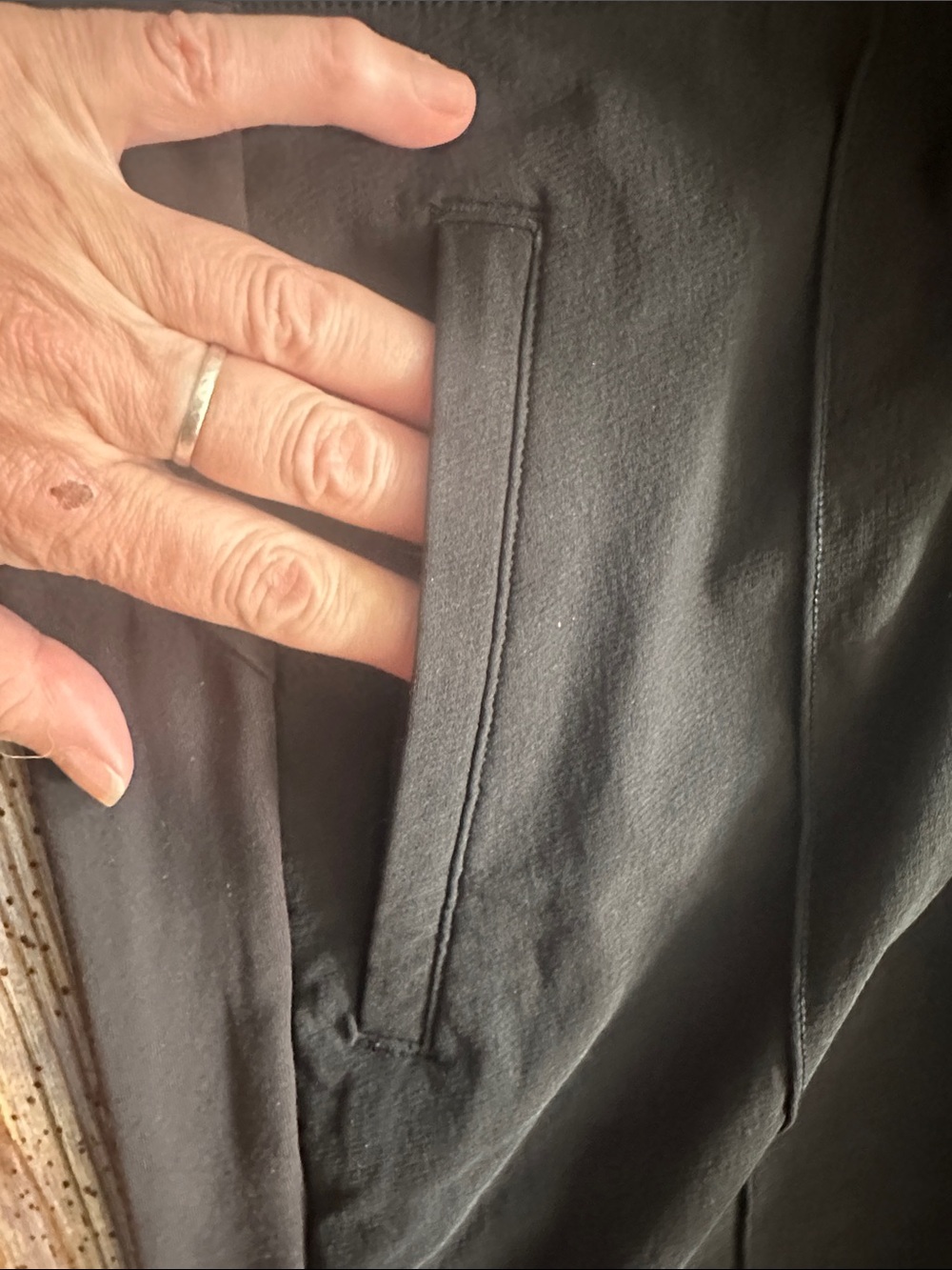 Athleta Black Straight-Leg Pull On Active Dress Pants 6 - Picture 3 of 5